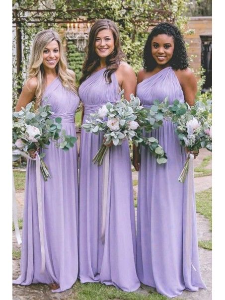 lilac bridesmaid dresses long chiffon ...